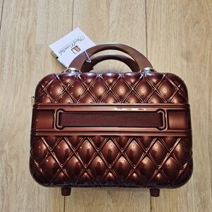 NWT Marcy McKenna Burgundy Quilted Solid Makeup Case